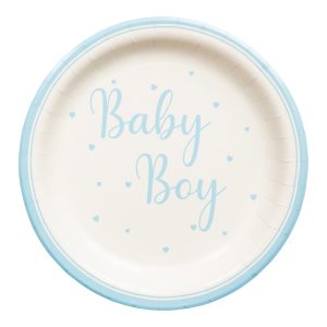 PAPER PLATE BABY BOY 23 CM 8-P