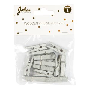 WOODEN PINS SILVER 12-P