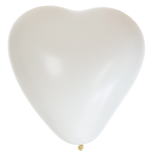 BALLOONS 15" HEART WHITE 8-P
