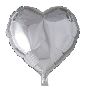 FOIL BALLOON HEART SILVER 46 CM