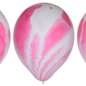 BALLOONS 12" MARBLE PINK 6-P