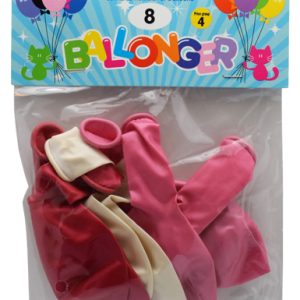BALLOONS 12" METALLIC PINK MIX 8-PACK
