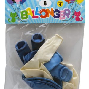 BALLOONS 12" METALLIC BLUE MIX 8-PACK