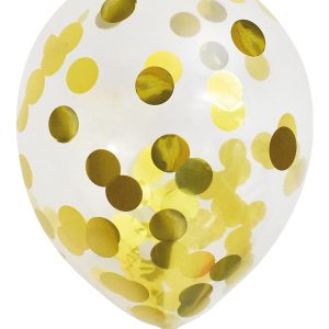 BALLOONS 12" CONFETTI GOLD 6-PACK