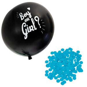 BALLOONS 24" BOY OR GIRL BLUE CONFETTI