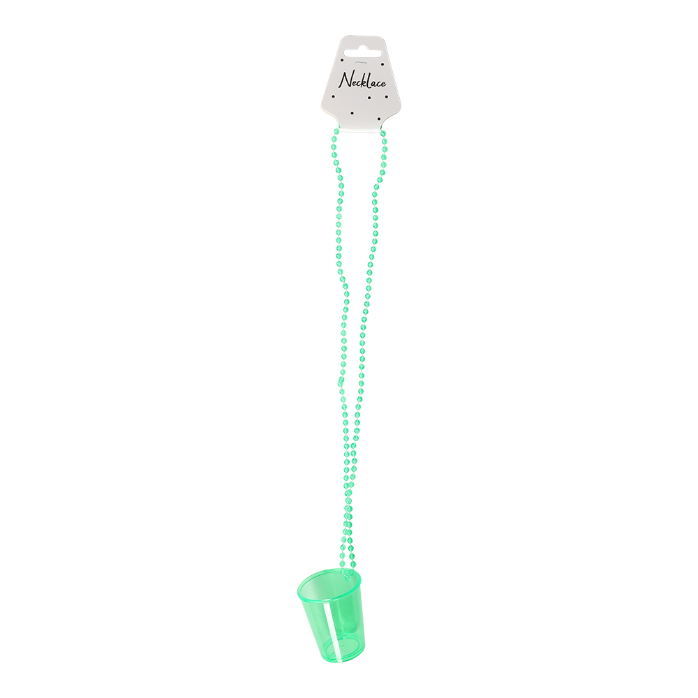 NECKLACE SHOT GLASS NEON GREEN