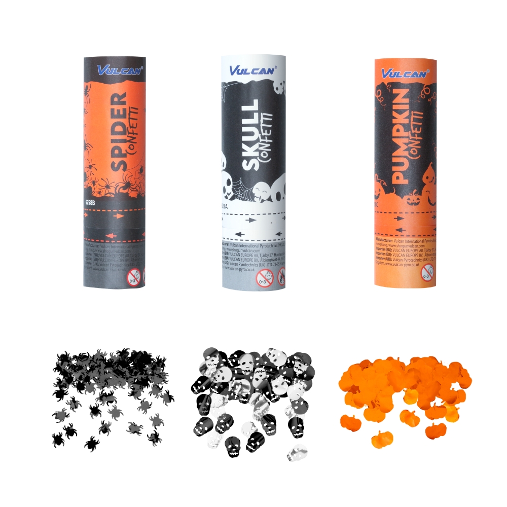 CONFETTI SHOOTER HALLOWEEN 15 CM 3-P