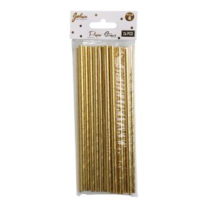 PAPER STRAWS GOLD 24-P
