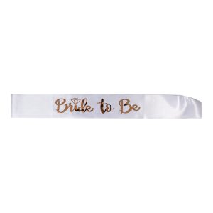 SASH BRIDE TO BE WHITE/ROSE