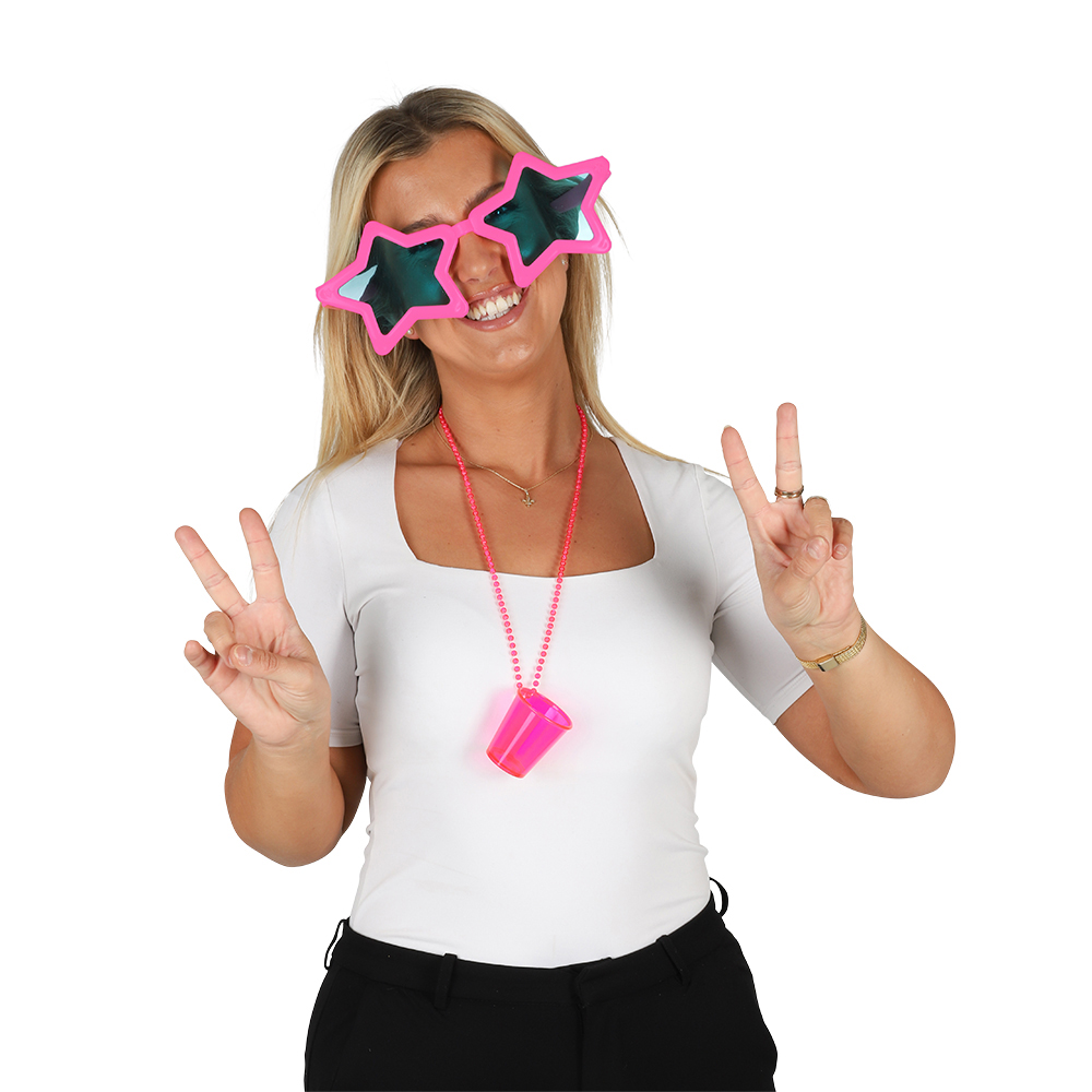 GLASSES STJERNE NEON PINK - Bilde 3