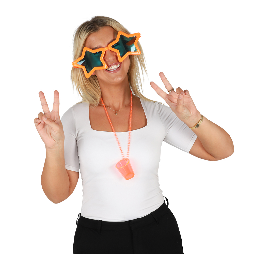 GLASSES STAR NEON ORANGE - Bilde 3