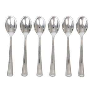 REUSEABLE PLASTIC SILVER SPOON 6-P