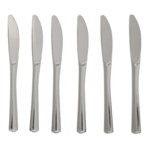 REUSEABLE PLASTIC SILVER KNIFE 6-P