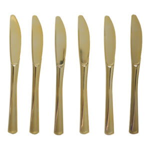 REUSEABLE PLASTIC GOLD KNIFE 6-P