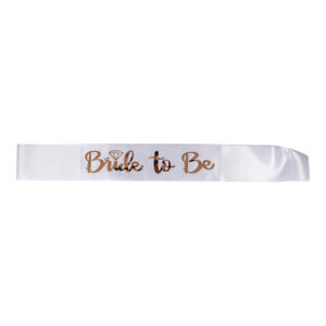 SASH BRIDE TO BE WHITE/ROSE