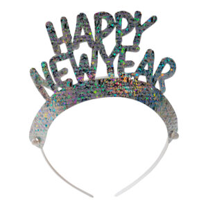 TIARAS HAPPY NEW YEAR HOLOGRAPHIC SILVER 6-P