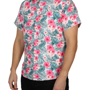 HAWAII SKIRT PINK FLOWERS ONE SIZE