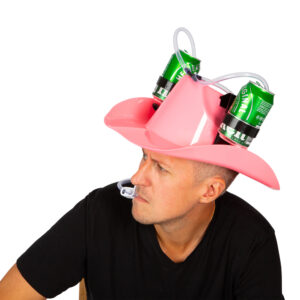 DRINKING HAT COWBOY PINK