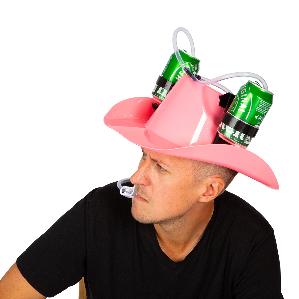 DRINKING HAT COWBOY PINK