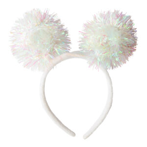 HEADBAND POM-POM GLITTER WHITE LED